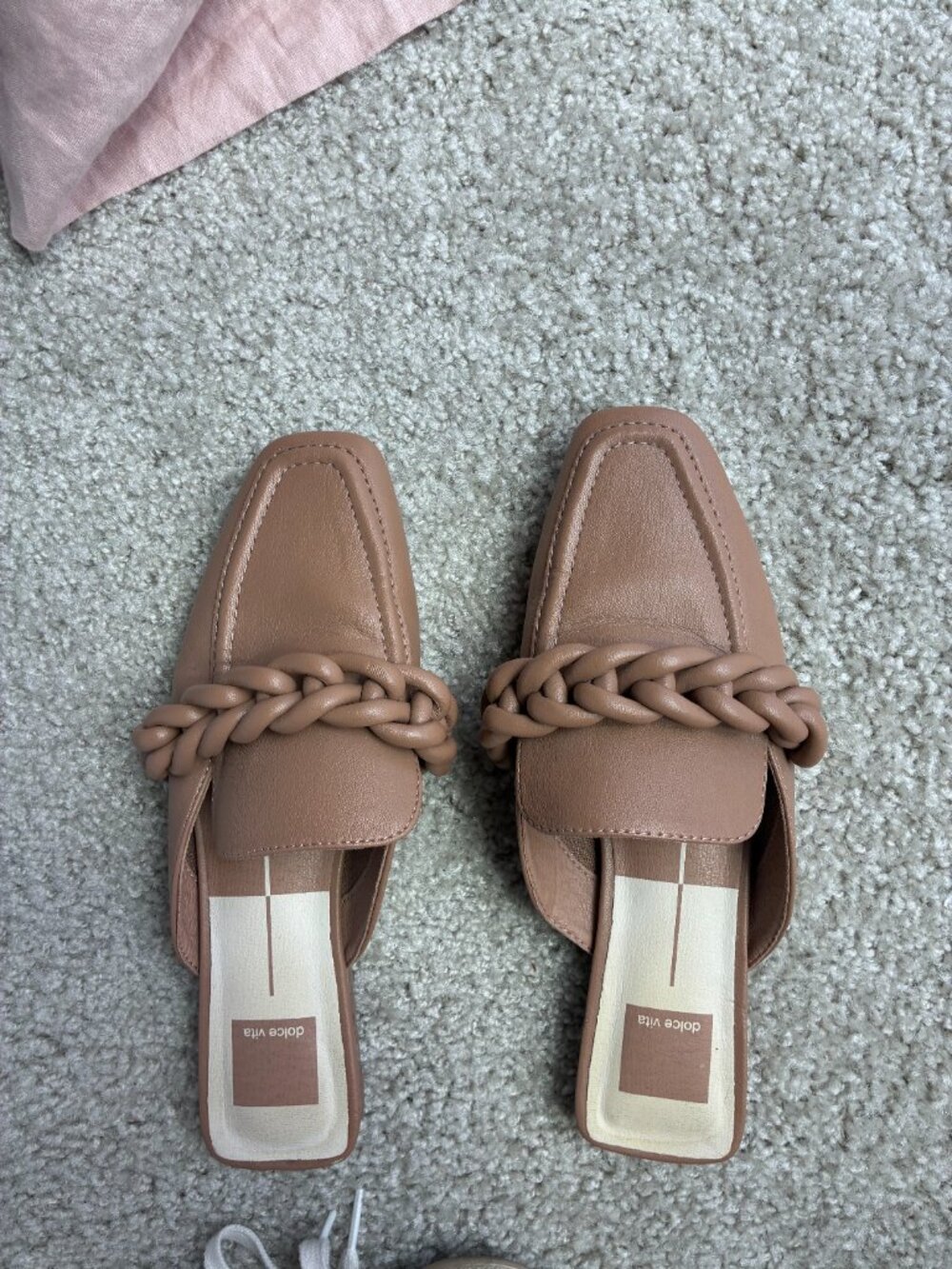 Dolce Vita Givony Braided Loafer Mules - Tan/Cafe - Size 7.5